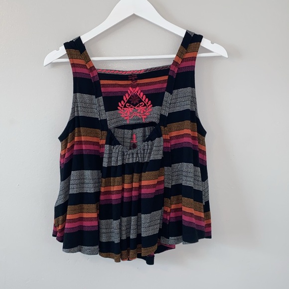 Free People 100% Cotton Vintage Stripe Swing Tank - Picture 5 of 6